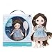 LUNE 1/12 BJD Prinzessin BDJ Puppe Mädchen Spielzeug Glänzende Augen Haare Schönes Kleid Flexible Gelenke Spielhaus Geburtstagsgeschenk 16CM,D
