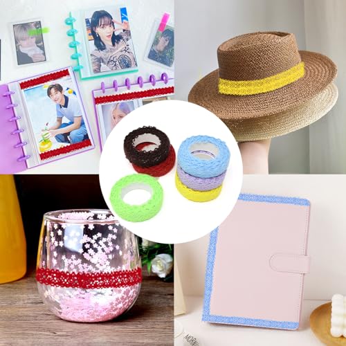 Cintas de encaje decorativas Honbay autoadhesivas de 6 colores para manualidades 6