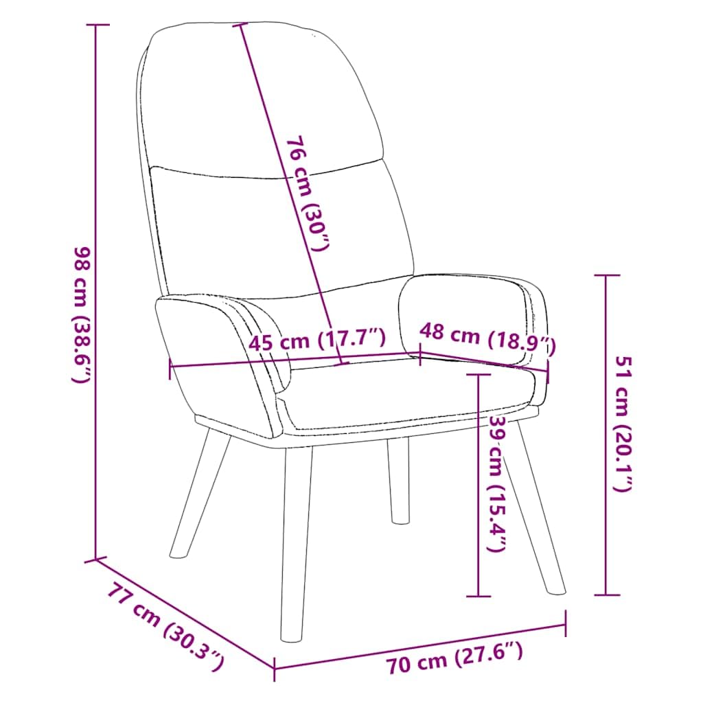 Poltrona relax in velluto blu, imbottita con gambe in legno e braccioli, comoda poltrona da salotto e camera da letto, comoda poltrona da lettura, 70 x 77 x 98 cm