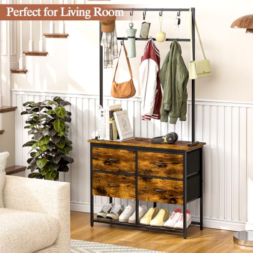 ThreeHio Hall Tree with Shoe Storage Bench, 31.5" Coat Rack for Entryway by ThreeHio - Used condition - Image 5