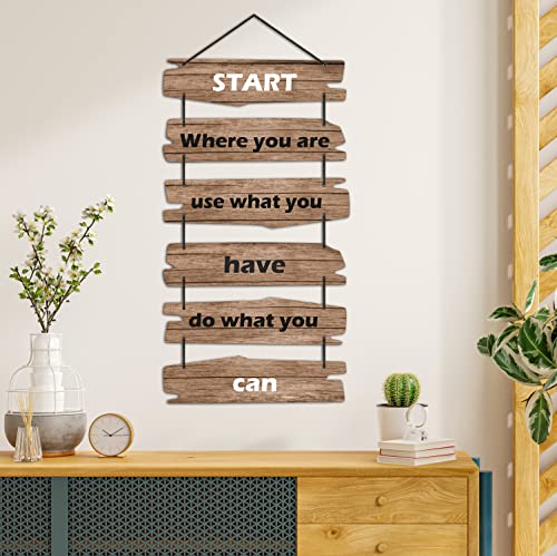 Image of EXPLEASIA Decorative Wall Hanging Wooden Art Decoration Item for Home Office Living Room Bedroom Decoration Items Motivational quotes decor Gift Items (Start Where You Are)