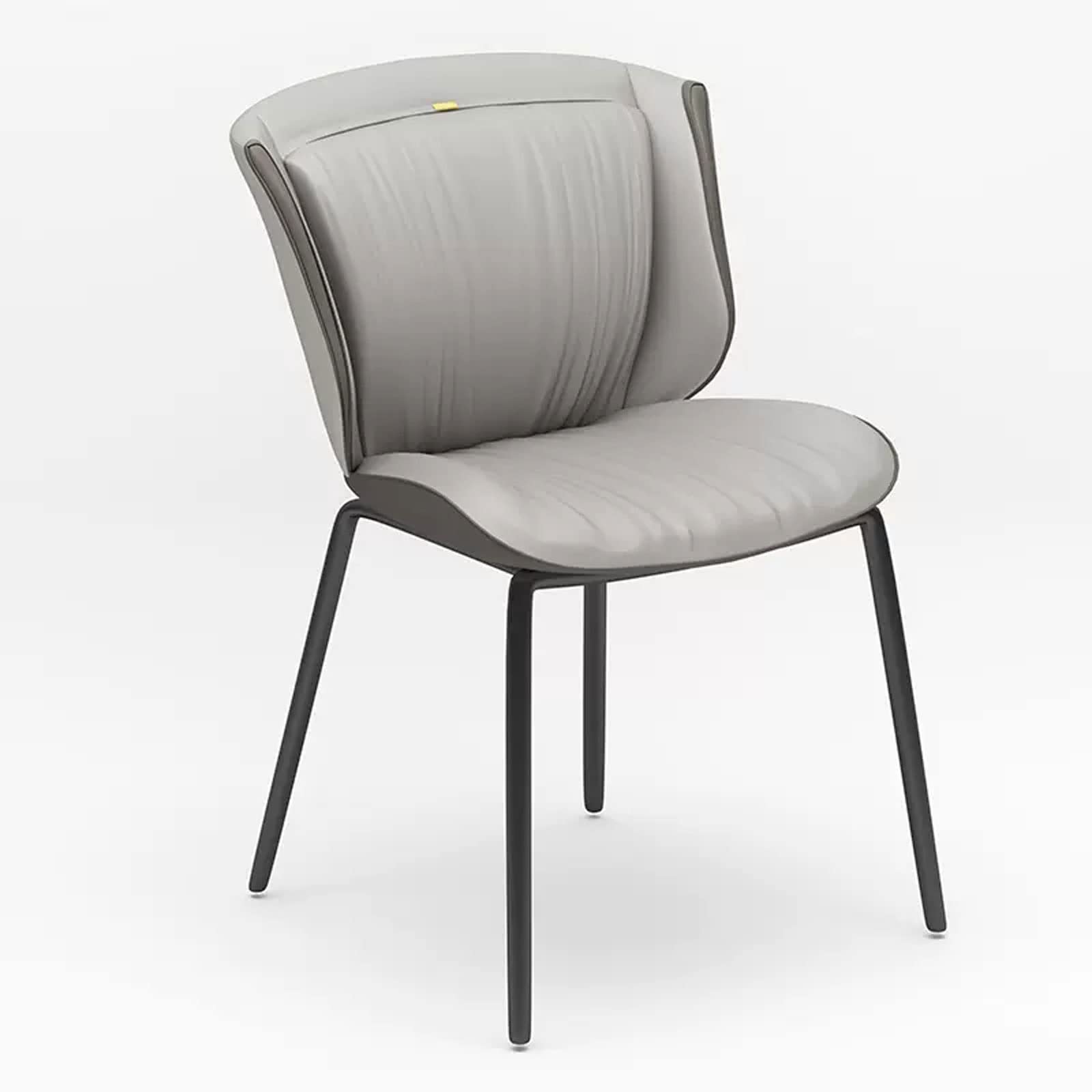 YXCUIDPKitchen Dining Room Chairs Faux Matte Leather Accent Chairs Water Proof Leather Side Chair with Carbon Steel Leg for Office Lounge Dining Kitchen Bedroom(Light Grey)