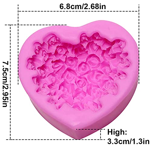 2 Pezzi Stampo 3D in Silicone Fiore Grande Rosa
