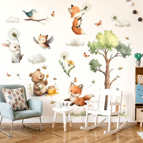 Vinilo decorativo con animales del bosque para pared miniatura 1