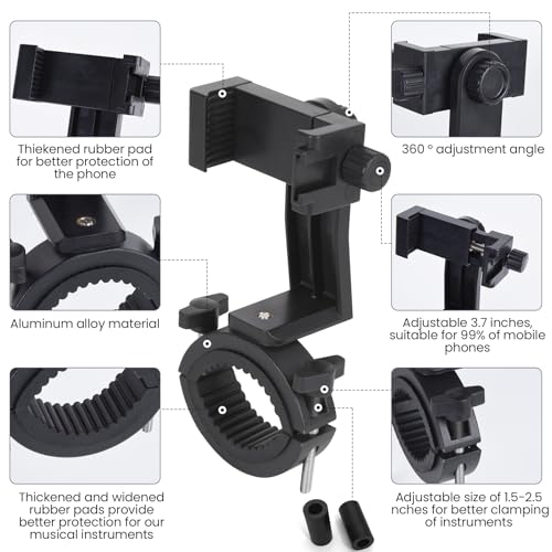 image for zmxlqzj Adjustable Trombone Phone Lyre,1.5”-2.5” Low Brass Lyre fo