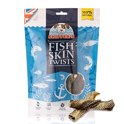 SKIPPER'S Dental Fish Skin Twists, Handmade & Gently Air Dried, Essential Omega Oils
