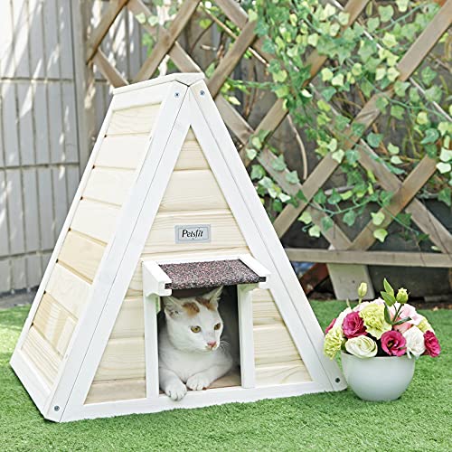 Petsfit Cat House Rabbit Hutch For Outdoor Indoor Cats Weatherproof, Outside Feral Cat Shelter With Escape Door #TOP4