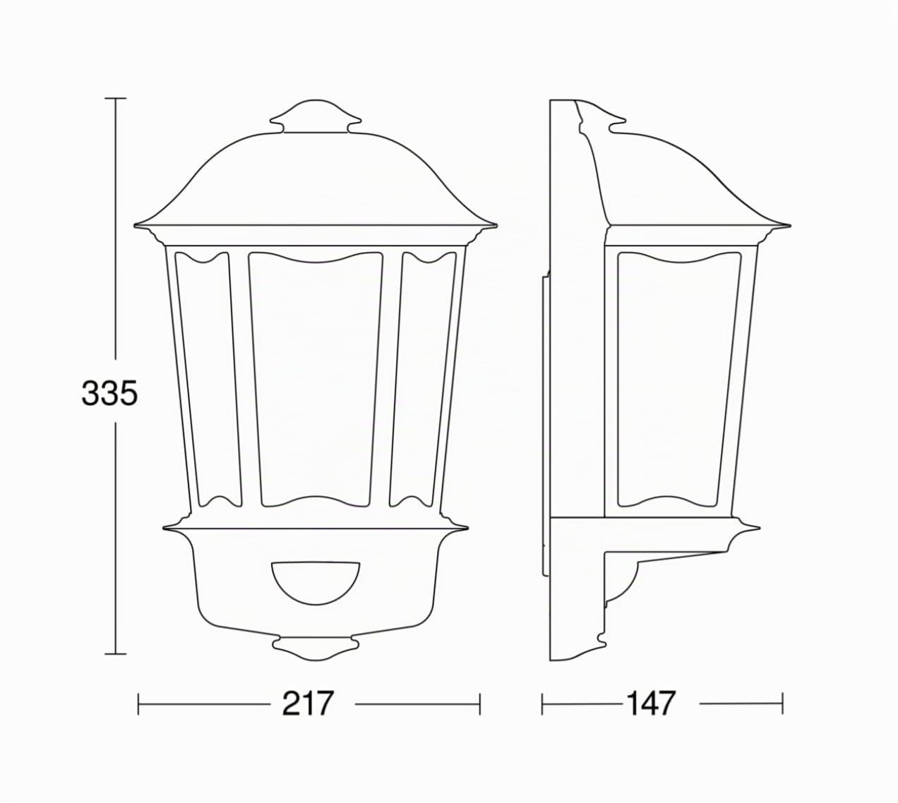 Steinel L 190 S Lanterne blanc – Luminaire extérieur à détecteur de mouvement, portée max. 12 m, applique en aluminium