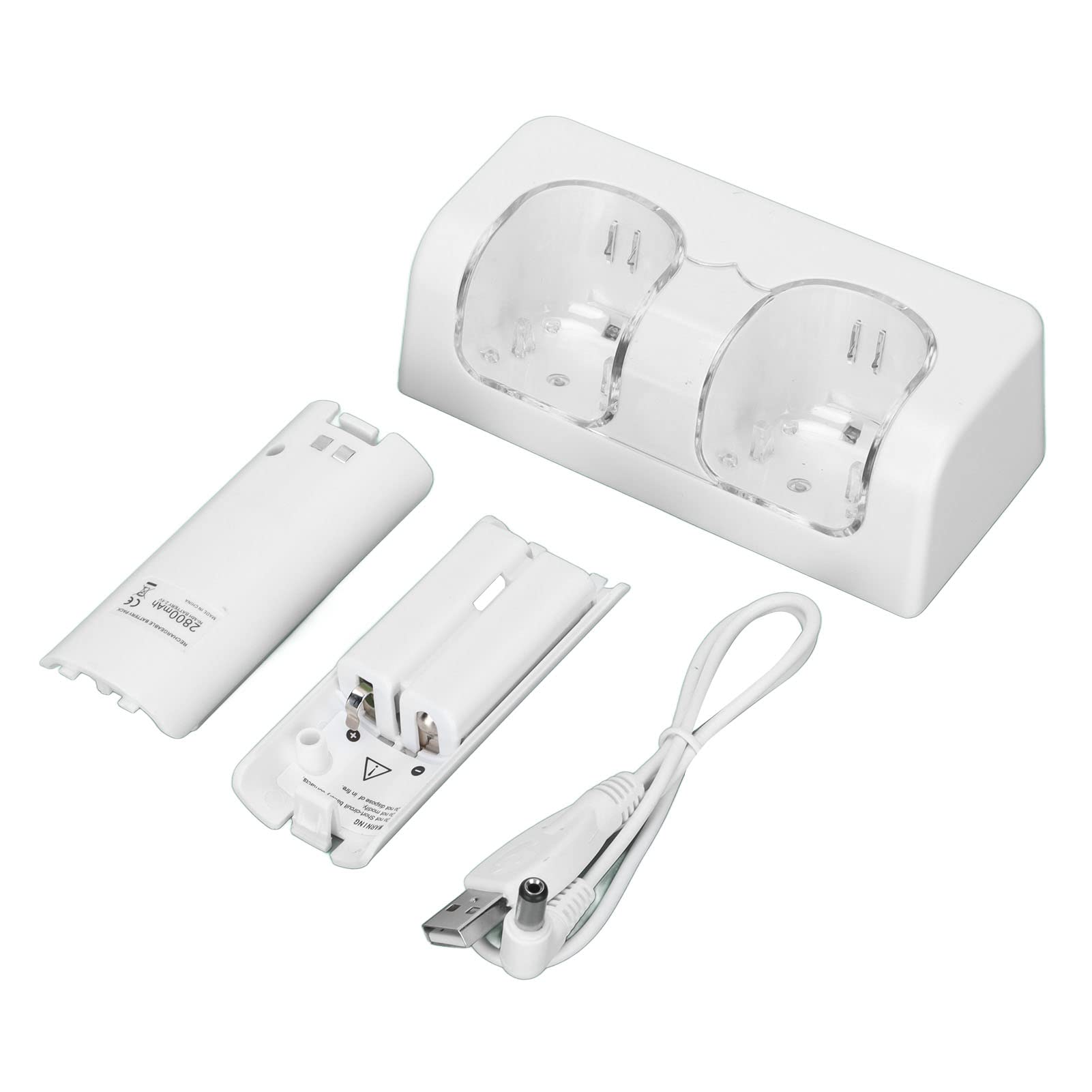 Station De Charge Wii pour Télécommande Wii – Station De Charge Wii avec 2 Batteries.(Blanc)