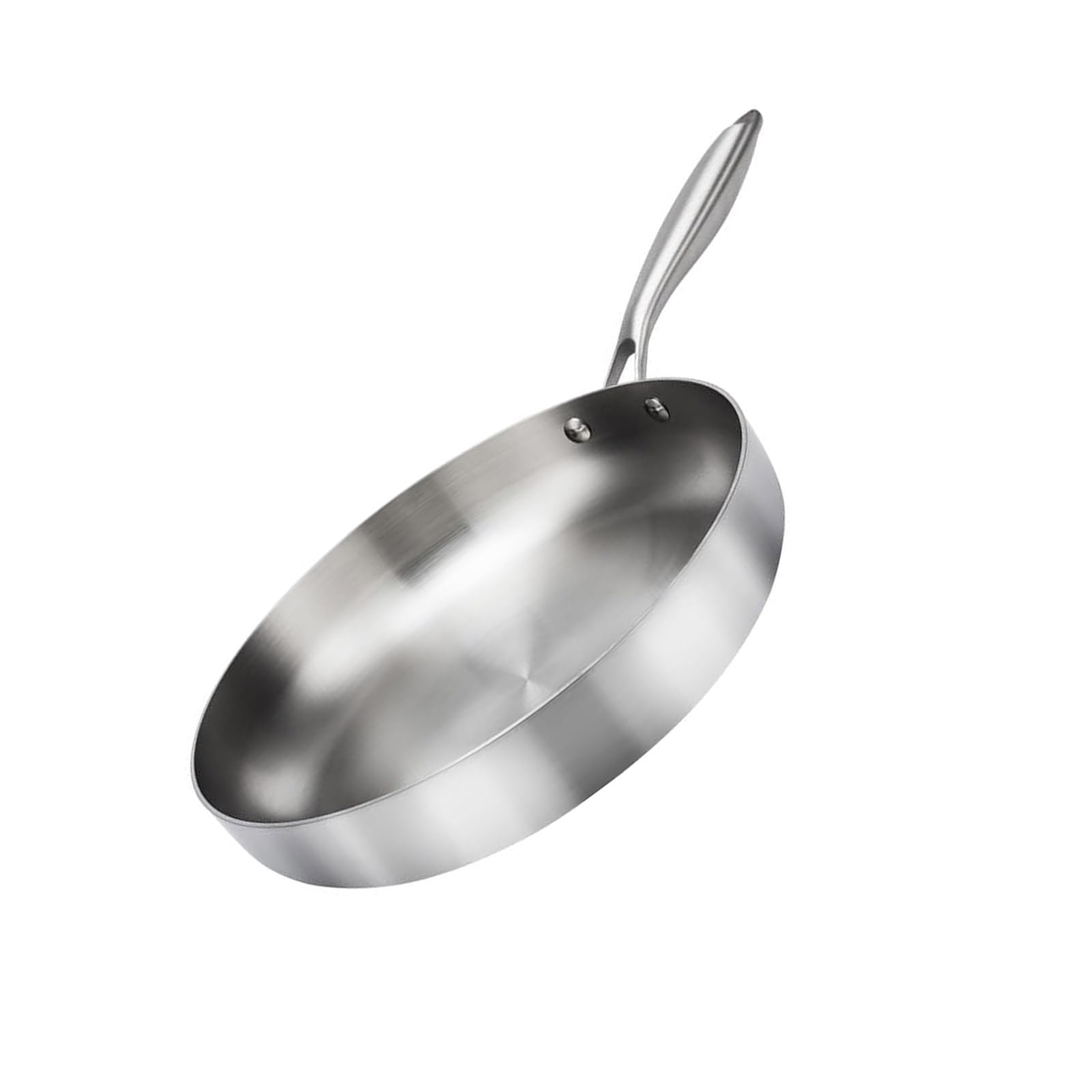 APGLSXY Stainless Steel Frying Pan with Ergonomic Handle Uncoated Wok Cookware Household Cooking Pots for Eggs Steak Pancakes Stainless Steel Fry Pan