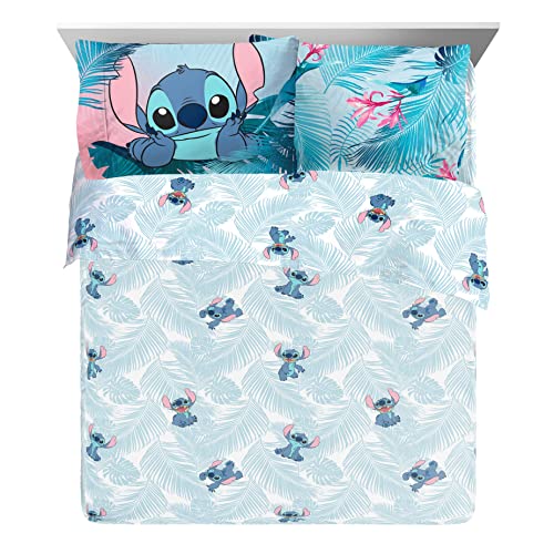 Image of Disney Lilo and Stitch Queen Comforter Set 7 Piece Kids Bedding, Pink | Bed in a Bag, Comforter Sheets Shams Pillowcases, Official Brand, Soft Microfiber, Machine Washable, Girls Gift