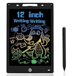 LCD Writing Tablet, 12 Inch Colorful Electronic Kids Drawing Board, Portable Graphics Pad with Lock Function, Reusable…