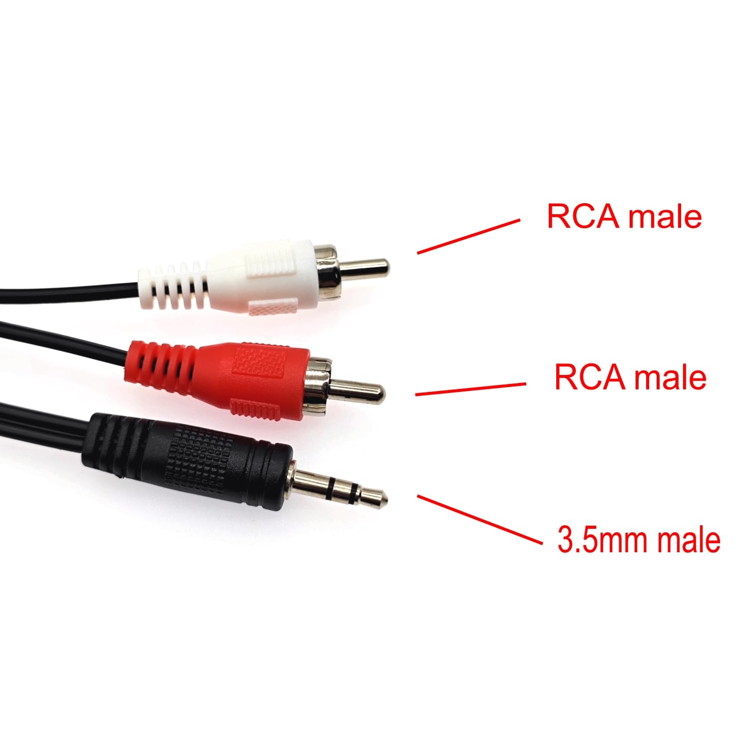 JZK 1,5 M Câble auxiliaire RCA vers 3,5 mm, fil haut-parleur vers connecteur RCA rouge blanc, câble phono mâle vers prise audio 3,5, câble adaptateur prise casque vers phono, câble adaptateur Hifi
