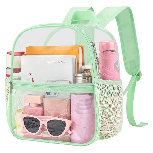 Image of Oraben Clear Backpack for Stadium Events 12x11x6 inch Stadium Bag | Clear Bag for Game Day ,Sportsing, Concerts , Fast Security Check, Waterproof PVC, 2 Side Pockets