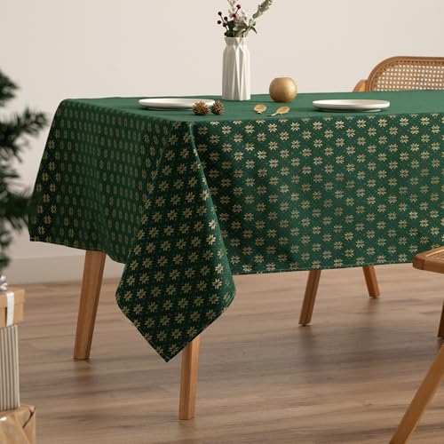 Tischdecke Weihnachten Baumwolle 23 GAMUSI Tischdecke für Weihnachten, Jacquard, Goldgarn, Esstisch,...