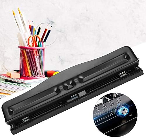 Durable Adjustable, Manual Punching Machine, Convenient, 3 Holes, Hole Punch, Home Office for Adults Paper