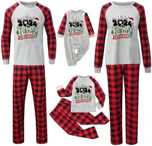Christmas Family Matching Pajamas 2024 Long Sleeve Holiday Sleepwear Set Loungwear Sets for Xmas Holiday Party Christmas Family Matching Pajamas 2024 Long Sleeve Holiday Sleepwear Set Loungwear Sets for Xmas Holiday Party