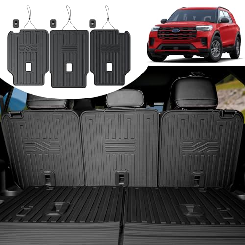Kick Mats for Ford Explorer 2020-2025, 2nd Row Backrest Mats (7-Passenger)