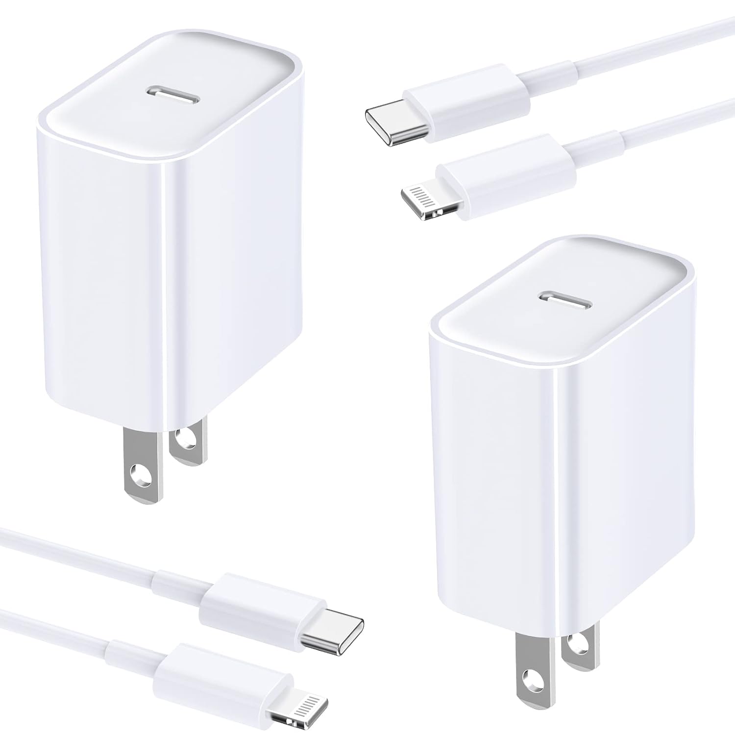 [Apple MFi Certified] iPhone Fast Charger, Tynokun 2 Pack 20W USB C Power Delivery Rapid Wall Charger Travel Plug with 2 Pack 6FT Type C to Lightning Quick Charge Sync Cord for iPhone/iPad/AirPods Pro : Cell Phones & Accessories