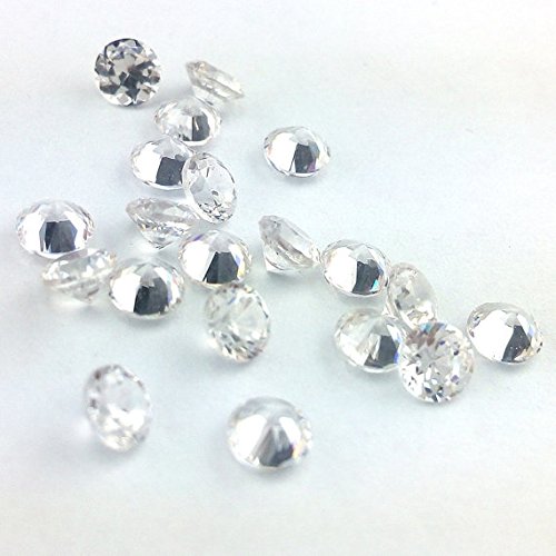 Oxyde de zirconium 1.25 mm AAA coupe brillante ronde blanc naturelle - 2
