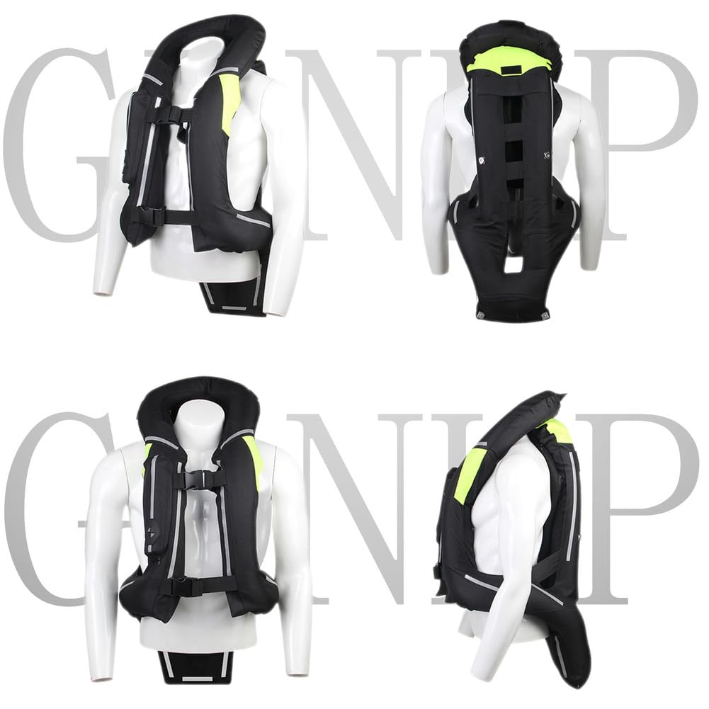 Gilet Airbag per Moto Omologato, Abbigliamento Protettivo da Uomo E da Donna per Moto con Gilet Ventilato Riflettente di Notte Protezione Anticaduta per La Guida in Motocross
