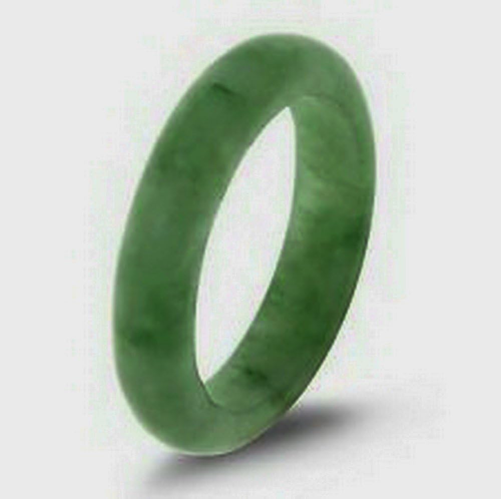 Chinese Genuine Jade Ring Green 6mm