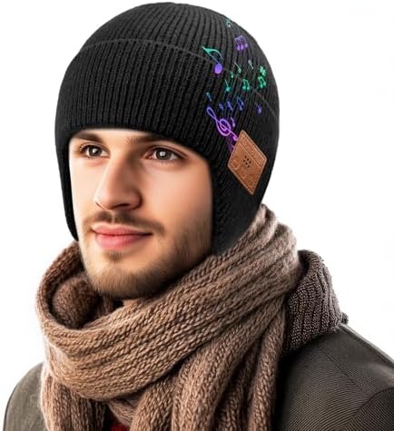 Wireless Beanie Hat with Bluetooth, Rechargeable Headphone Beanie...