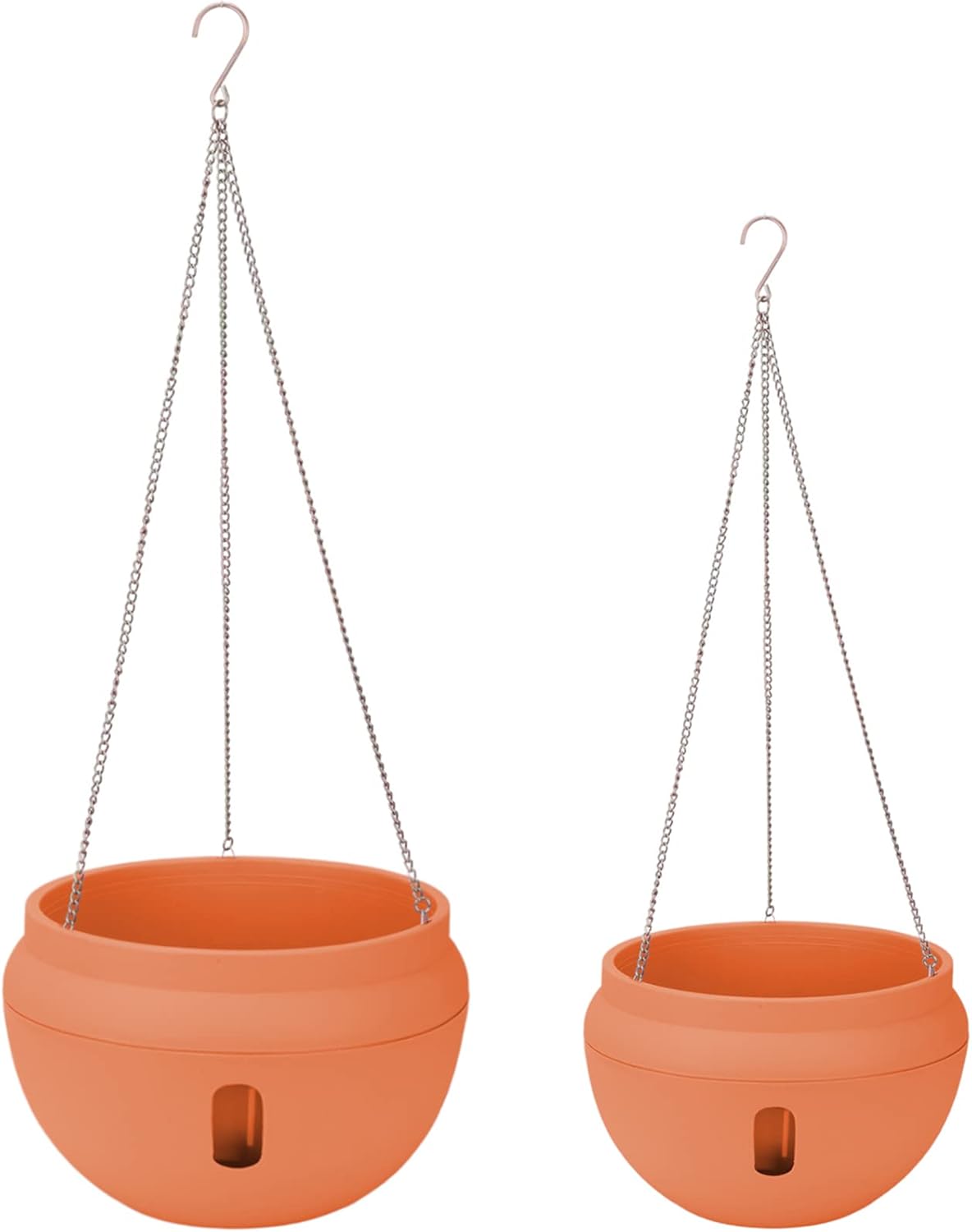 2 Pack Bowl Shapped Water Level Visible Hanging Planters Self Watering