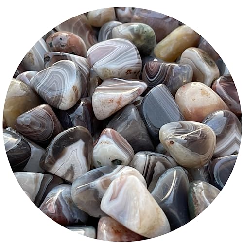 Image of 1 /2 LB Botswana Agate Tumbled Stones, Polished Botswana Agate Gemstone, Botswana Agate Healing Crystals (Botswana Agate)
