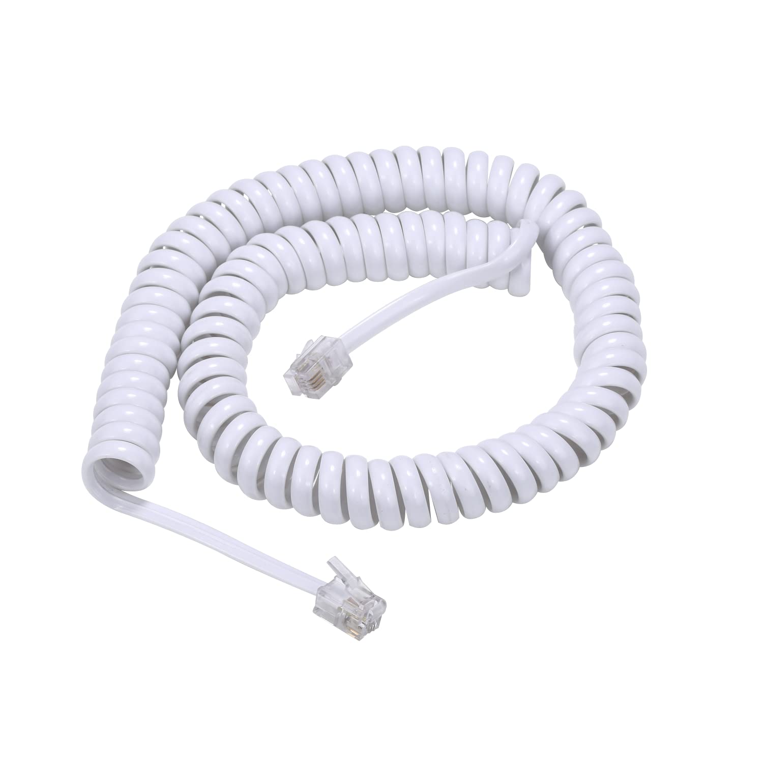 Telefonkabel, 5 Stück, 1,8 m, aufgewickelt, Festnetzkabel, Telefonzubehör, 4P4C, Weiß