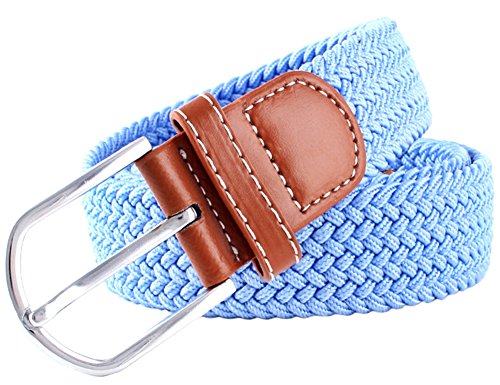 Women and Men's Solid Canvas Braided Belt Stretch Woven Jeans Belts2