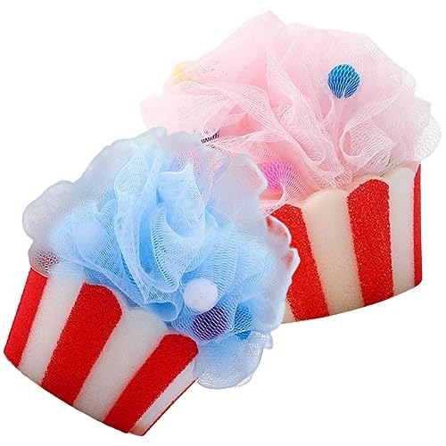 FRCOLOR 2 Piezas bola de baño de dibujos animados molde de cubitos de hielo de golf cono burbuja cubo lanyards esponja baño esponja vegetal reutilizable esponja exfoliante Educación física