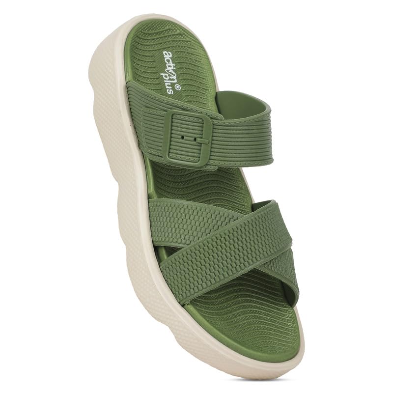 action Women’s Comfortable Casual Sandals | Stylish Cross Strap Design | Lightweight & Durable | Flats for Women & Girls-picture-2