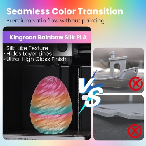 Image of Kingroon Rainbow Silk PLA 4KG PLA Filament Bundle 1.75MM 3D Printing Filament Color Changing Filament Dimensional Accuracy ±0.02mm,Fit Most 3D Printer