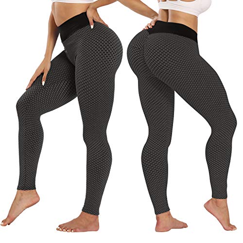 Hanstre Leggings anti-celulite que levanta o bumbum para mulheres com controle de barriga, 1 preto,
