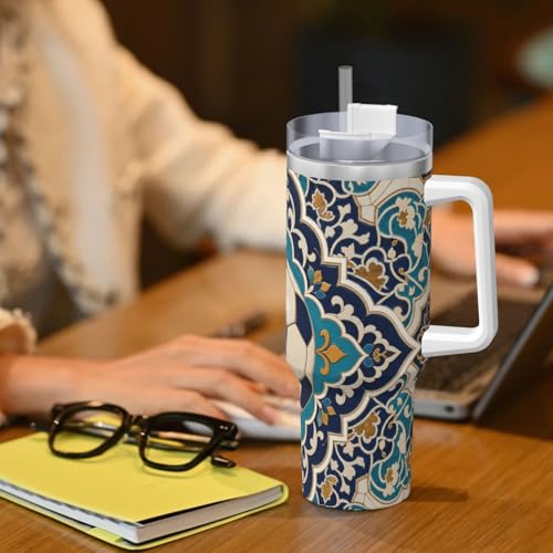 Botella de agua reutilizable de fútbol de 40oz, vaso aislado térmico para café 8