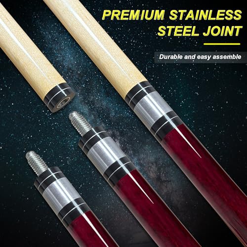 Set de 4 tacos de billar HomeSeason 58" con punta 13mm y grip de cuero 3D miniatura 4