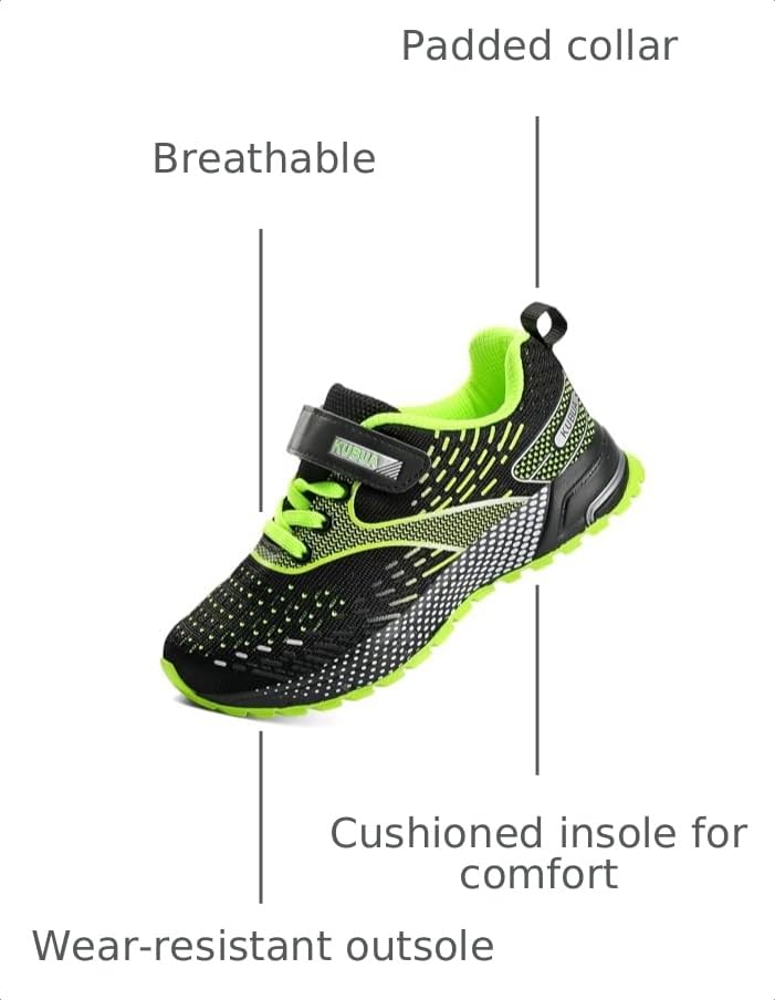 Image of KUBUA Kids Sneakers Lightweight Boys Girls Tennis Shoes | Breathable, Comfortable, Non Slip, Easy to Put On, Running, Walking, Gym, School, Daily Play, Toddler