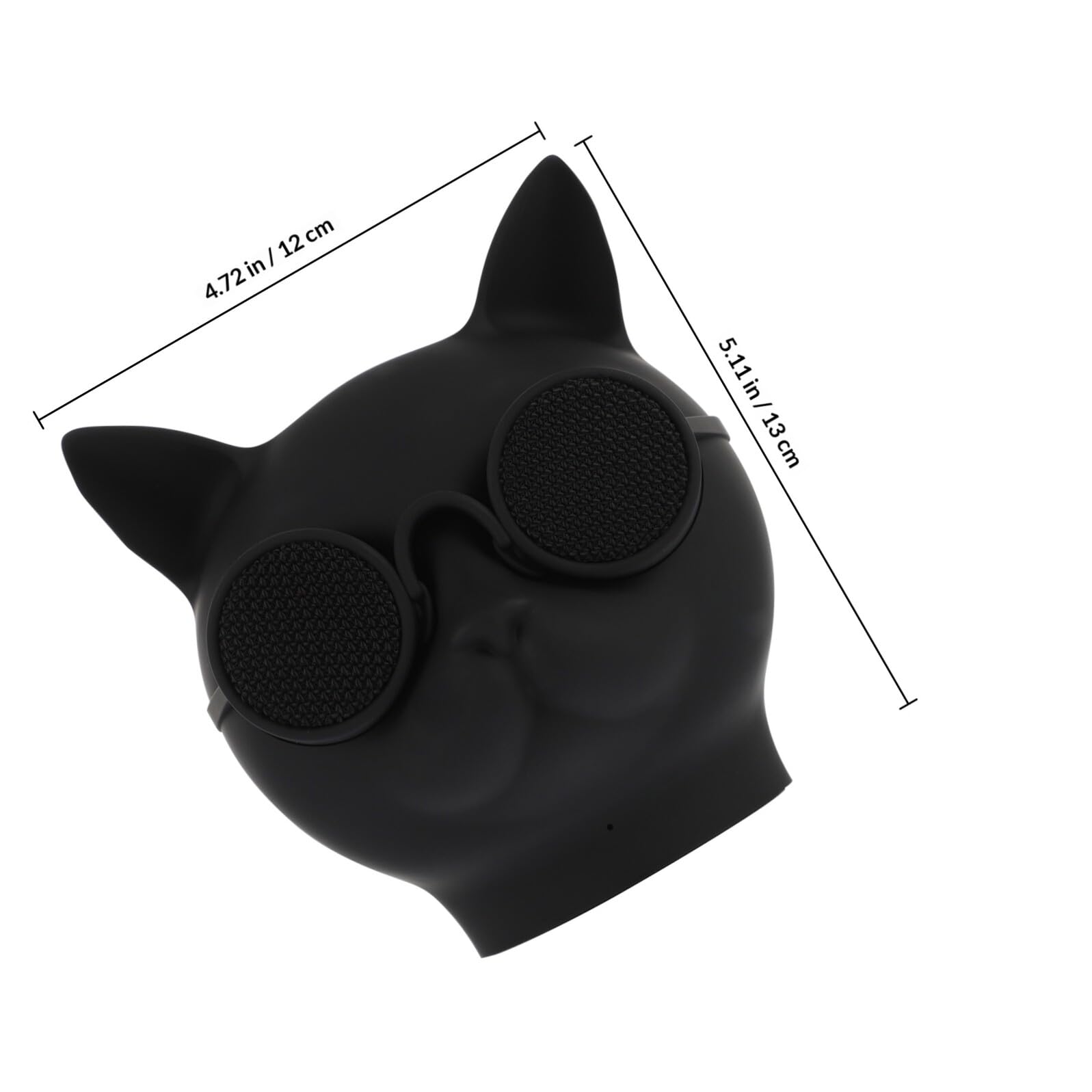 Altavoz Portátil con Conexión Inalámbrica Diseño de Cabeza de Gato, Mini Altavoz Negro, Vocero Multiusos para Hogar y Exteriores, Compatible con Móviles y Tabletas