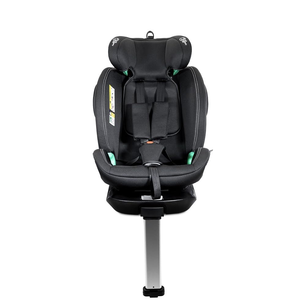 Interbaby Silla Coche Bebé PAX i-Size ISOFIX 360° Grupo 0+1+2+3 (Negro) | Silla auto giratoria 360 reclinable 40-150 cm, reductor recién nacido, protección lateral SPS, pata de apoyo