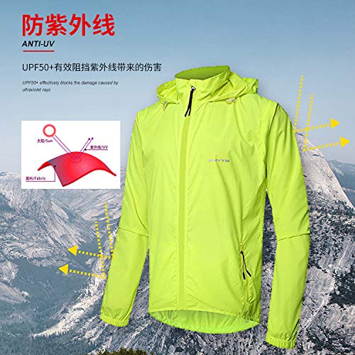 Chaqueta rompeviento para ciclismo hombre amarillo fluorescente miniatura 6