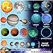UNTOLD PLANETS 200+PCS Glow in The Dark Stars and Planets for Ceiling, 3D Realistic NASA Space Decor Dwarf Planets Pluto Moon Sun, Solar System for Kids Wall Decals, Boys Room Decor, Christmas Gift