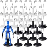 Yaocom 24 Pcs Doll Stand Adjustable Action Figure Display Holder Support for 4-6 Inches Dolls, Creative Storage Stand for Home Shop Birthday Party Favor for Male Female(Black and White)