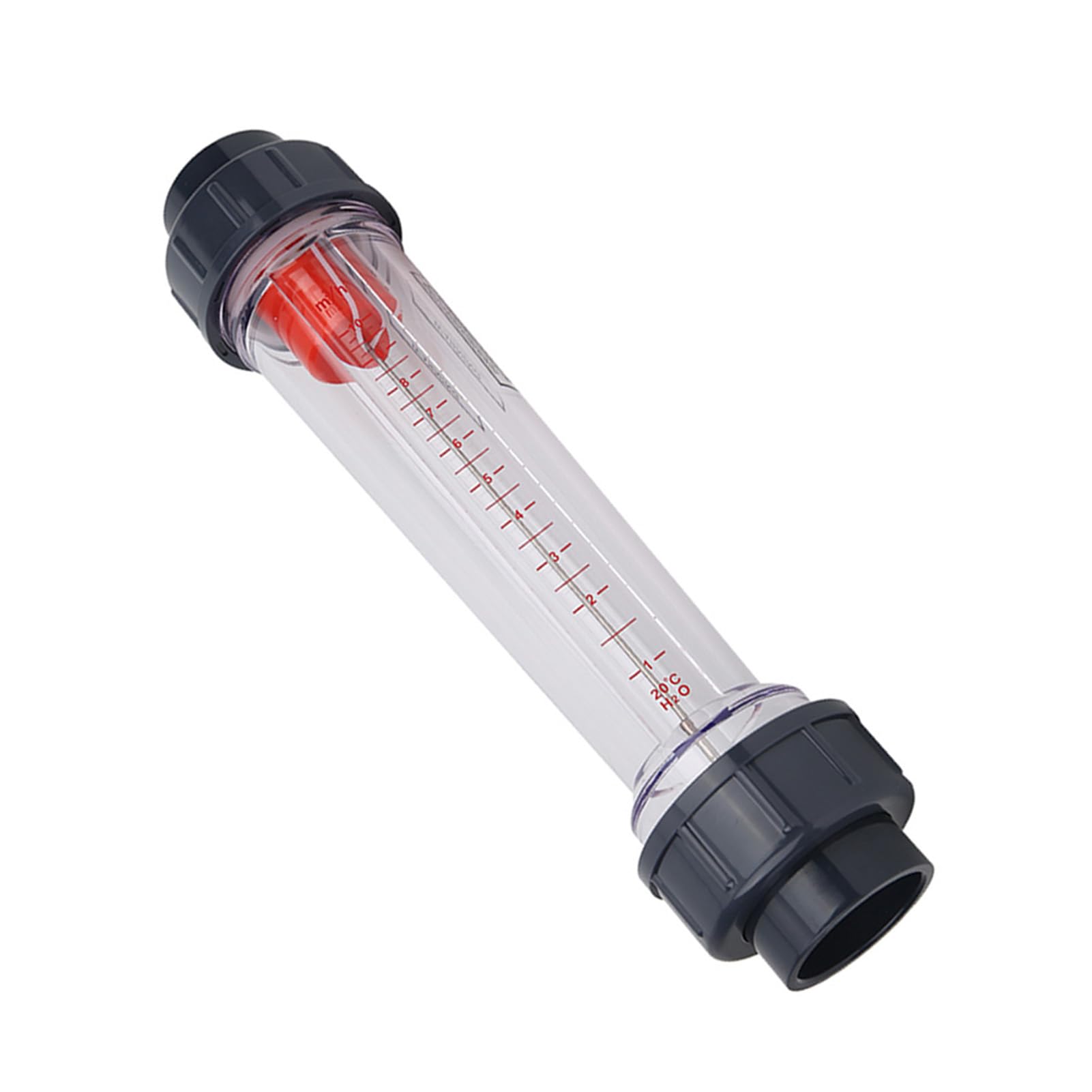 Eujgoov Przepływomierz Cieczy, Wodomierz z rurką z Tworzywa ABS z Pływakiem z PTFE, Zakres od 1 do 10 M3h, Przezroczysty Panel, Odporny na Kwasy i Zasady, do Pomiarów Cieczy w Laboratoriach