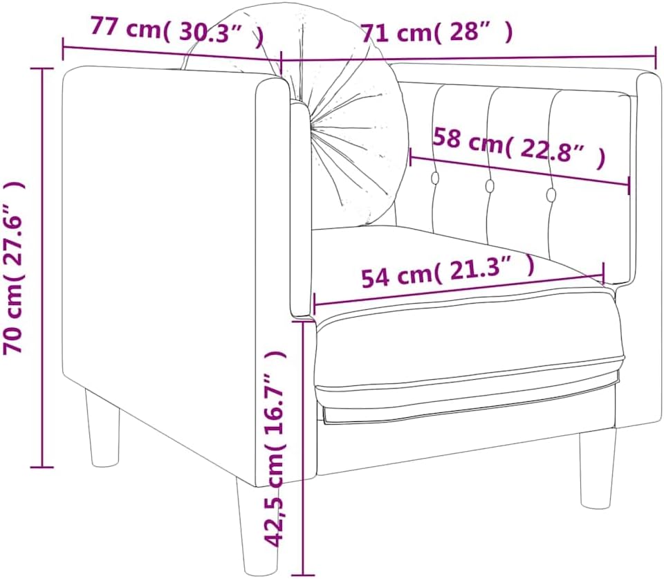 Sofa Chair Black Velvet (100% Polyester) Living Room Furniture