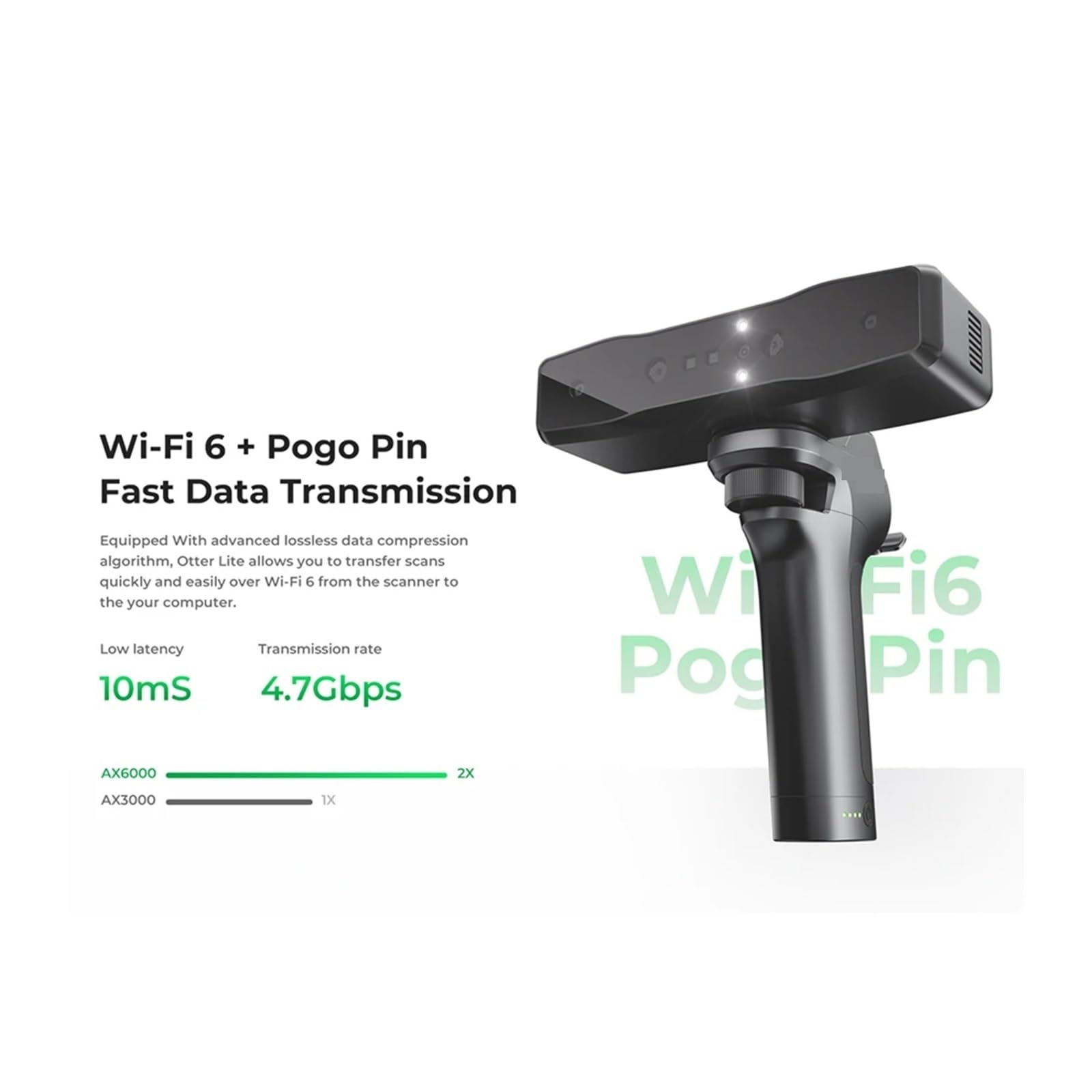 3D Scanner CR-Scan Otter Lite and Bridge 0.05mm Ultra-High Precision Handled 24-Bit Full-Color Wireless