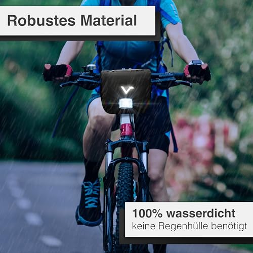 Valkental® x KLICKfix® - wasserdichte Lenkertasche | 7L Volumen | Robuste Fahrradtasche Mit Magnetverschluss | Inkl. Handyfach | Für Ebike | KLICKfix Kompatibel