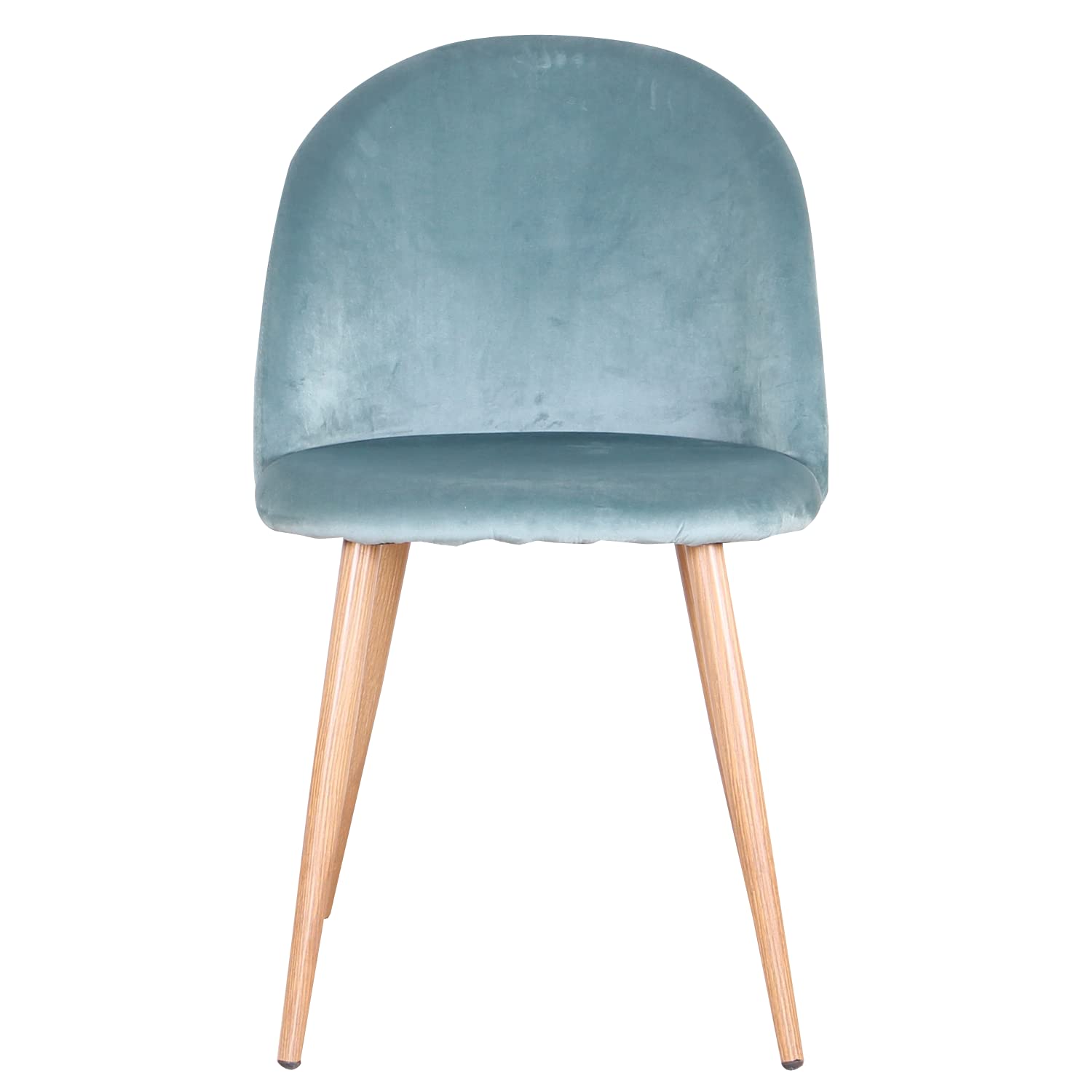 GrandCA HOME Set di 2 sedie da pranzo in velluto con gambe in ferro effetto legno, versatili per ufficio, caffetteria, cucina, soggiorno, camera da letto (verde, 2)
