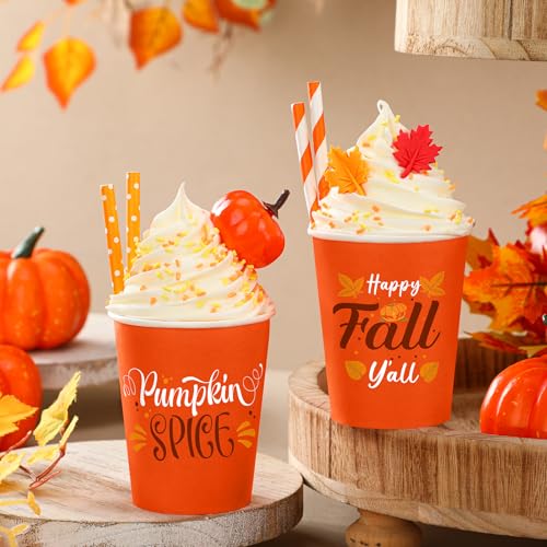 Yungyan 2 Pack Tiered Tray Decor with Faux Whipped Cream Cups - Fall Table Centerpiece, Kitchen Decor, Pumpkin Tray