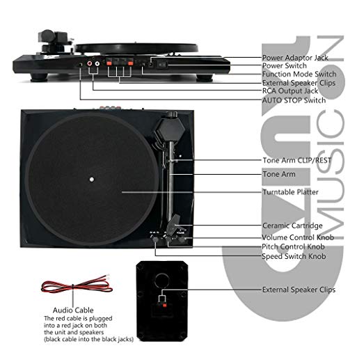 Tourne-Disque phonographe, Lecteur de Vinyle avec 2 Haut-parleurs stéréo séparés, Tourne-Disque Bluetooth, système HiFi… - Les Beatles, Paul McCartney, John Lennon, RIngo Starr, George Harrison Tourne-Disque phonographe, Lecteur de Vinyle avec 2 Haut-parleurs stéréo séparés, Tourne-Disque Bluetooth, système HiFi… – Image 5